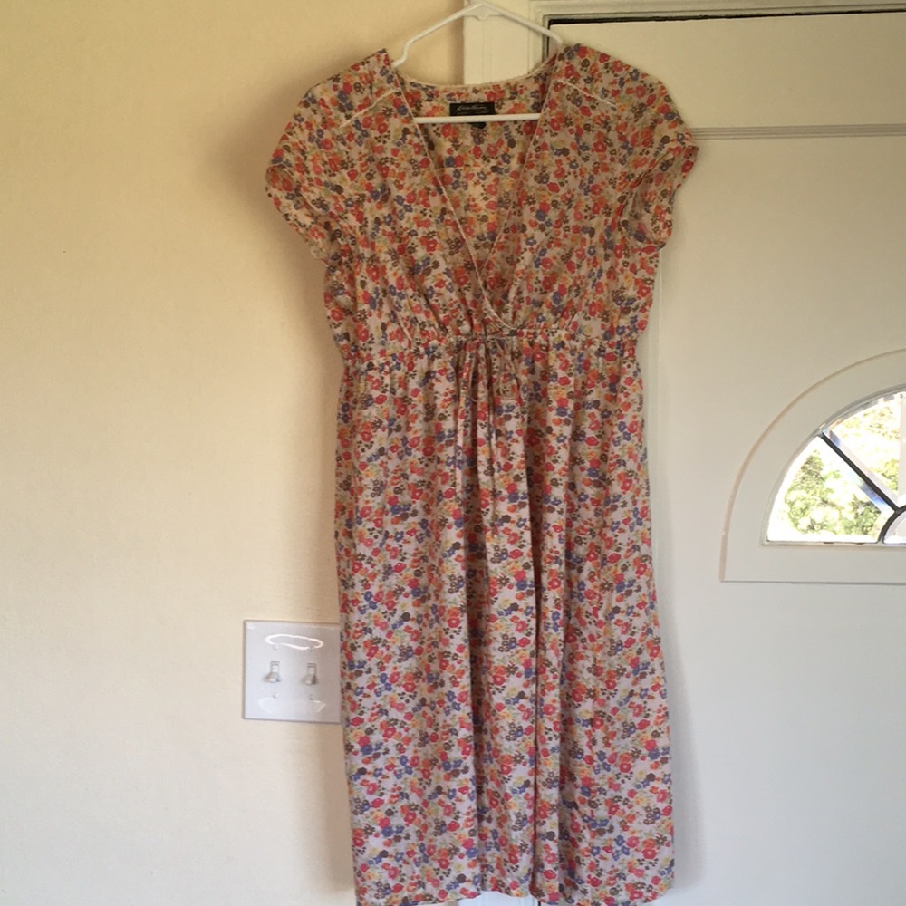 Beautiful breezy cotton and linen floral house dress